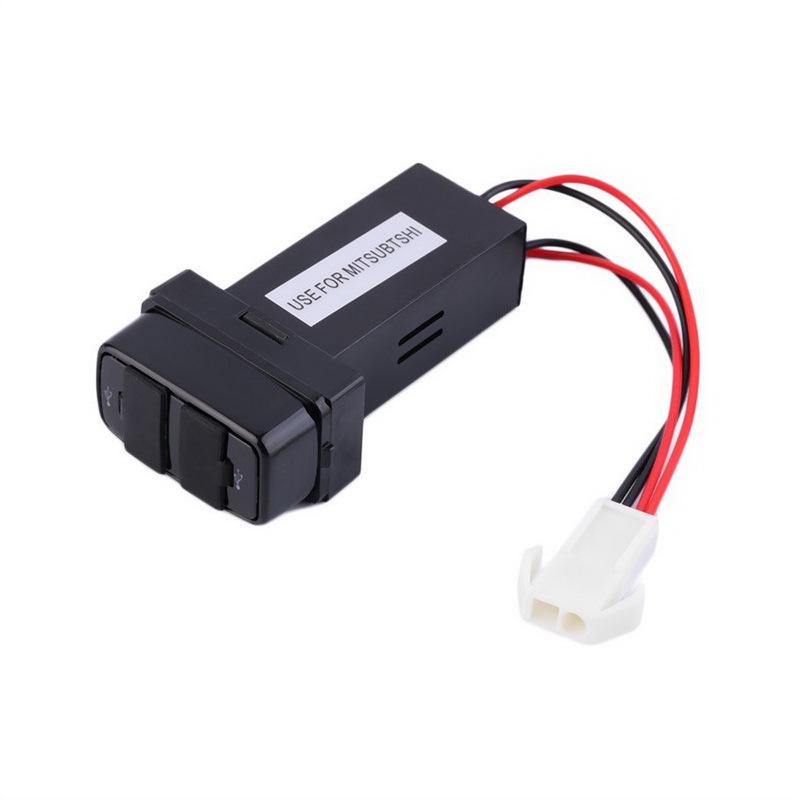 Dual USB Car Charger for Mitsubishi Pajero 04-11 & ASX 13-16, 35x17mm