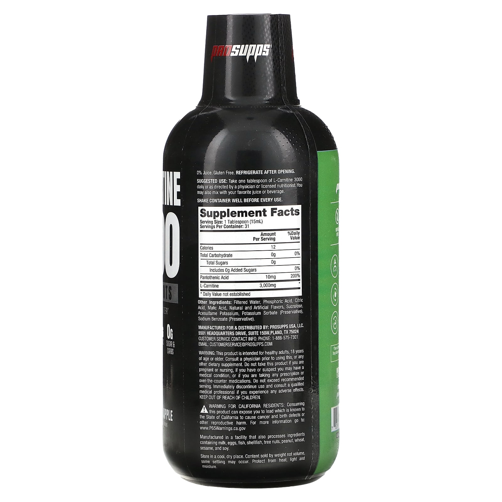 ProSupps, L-Carnitine 3000 Liquid Shot, Green Apple, 16 fl oz (473 ml) Buy  cheaply on Joom