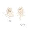 ZAKOL Elegant Imitation Zircons Flower Earrings Luxury Handmade Beading Earring Bridal Wedding Party Zircon
