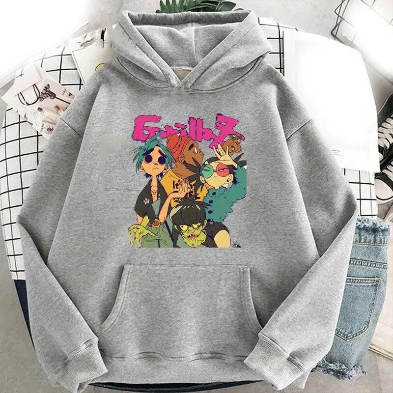 New Band Gorillaz Hoodies Print Unisex Women Streetwear Hoodie Sweatshirts Harajuku Oversized Pullovers Unisex Tracksuits Clothing