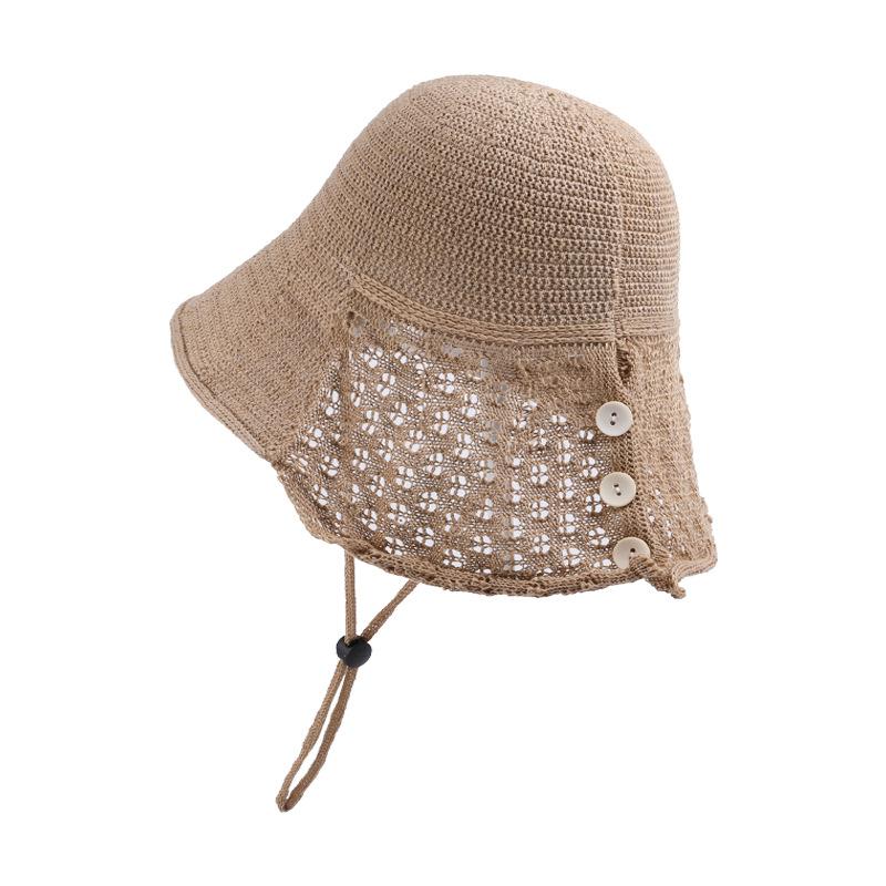 Summer Outdoor Sunshade Hat Women's Breathable Fisherman Hat Knitted Bucket Hat