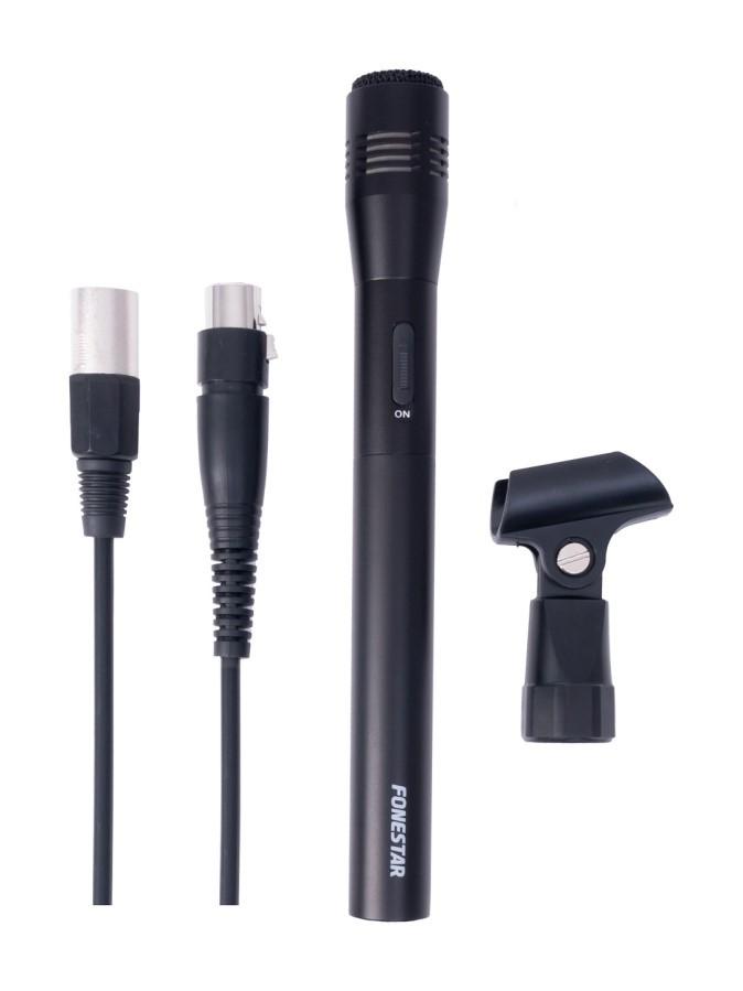 Fonestar FCM-451B - Unidirectional Handheld Condenser Microphone, 100-16,000 Hz, XLR Connector., Fonestar