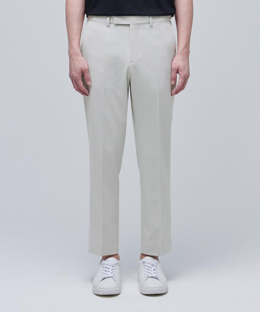MUSINSA STANDARD Relaxed Tapered Hidden Banding Crop Slacks [Dusty Cream]