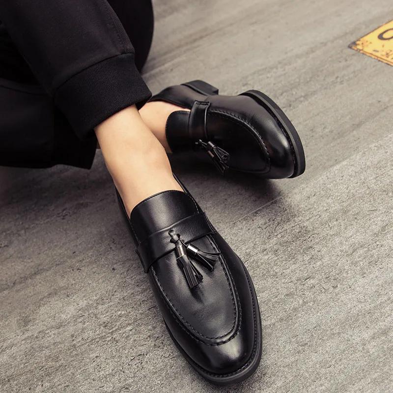 Office Shoes For Men Breathable Leather Loafers Men Casual Shoes Business Driving Moccasins Comfortable Slip On Tassel Shoe