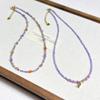 Korean Style Purple Zircon Crystal Necklace: Stackable, Natural Stone Beaded Clavicle Chain, Simple, Versatile, Exquisite Design for Women