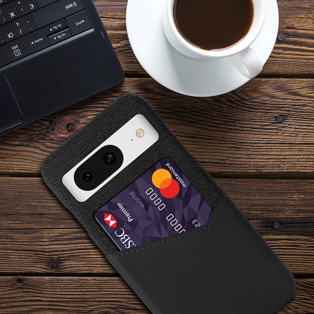 For Google Pixel 8 Case Card Holder Cloth Texture Leather+PC Phone Cover