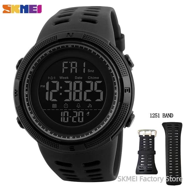 SKMEI 1251 Sports Digital Watch for Men Waterproof Military Electronic Student Mens Wristwatches Alarm Clock 1560 Reloj Hombre