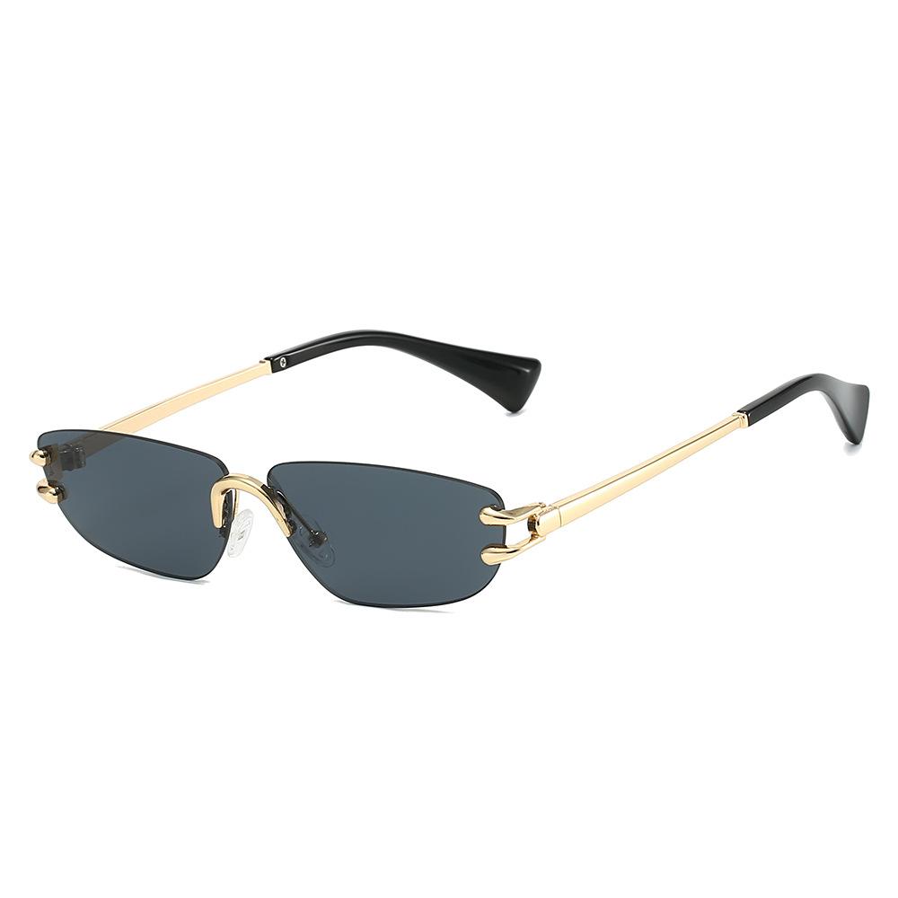 Luxury Frameless Oval Women Sunglasses Retro Brand Thin Frame Design Punk Personality Leisure Men Sun Glasses UV400