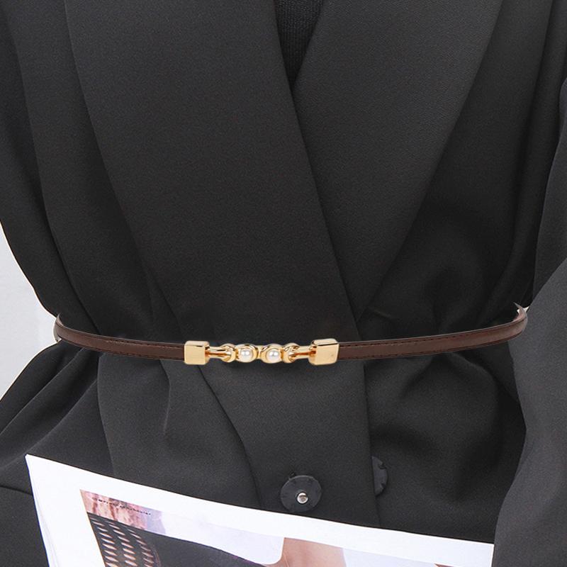 Adjustable Thin Waist Belt for Women Fashion Slimming Buckle Suit Dress Skirt Date and Office Use