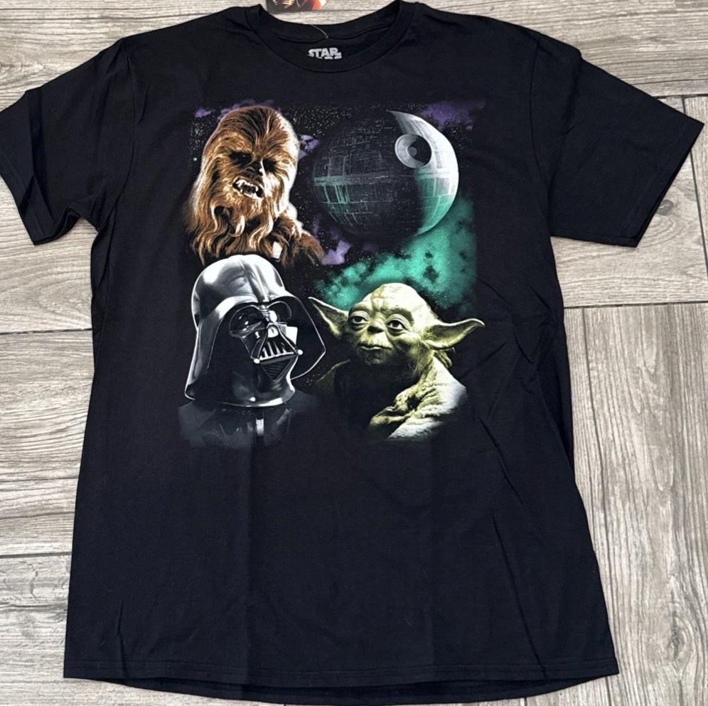 2017 Star Wars Darth Vader Yoda Chewbacca Death Star T-Shirt Licensed Size Large 4XL