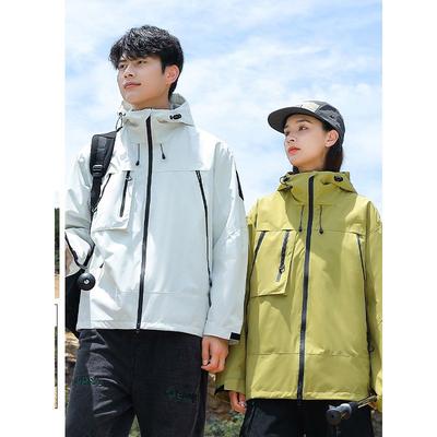 Foreign Trade Surplus Three-Proof Jackets for Men and Women, Couple Style, Workwear Jackets, Multi-Pocket Outdoor Waterproof Mountaineering Clothing