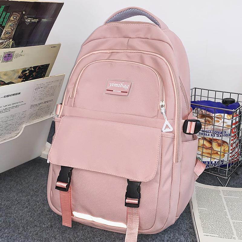 School Bag Men's College Students Middle School Students High Quality Fashion Girls Junior High School Students Solid Color Elementary School Students