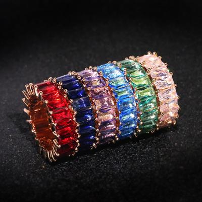 Yiwu Jewelry AAA Zircon Color Plated Gold Ring