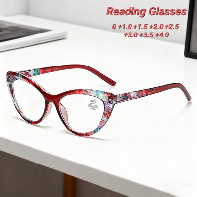 New Fashion HD Cat Eye Womens Reading Glasses Ultra Light Anti Blue Light Advanced Sensing Neutral Design