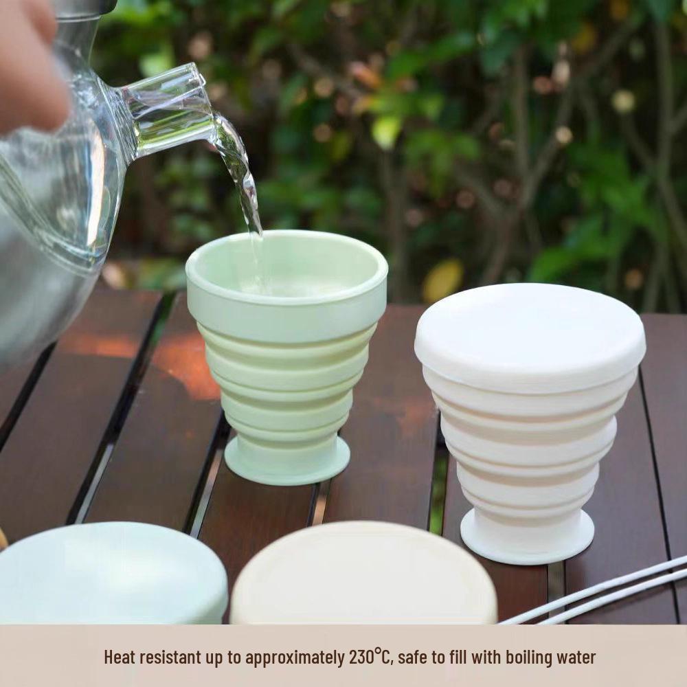 Portable Food-Grade Silicone Folding Travel Cup - Leakproof, Telescopic Mouthwash Cup