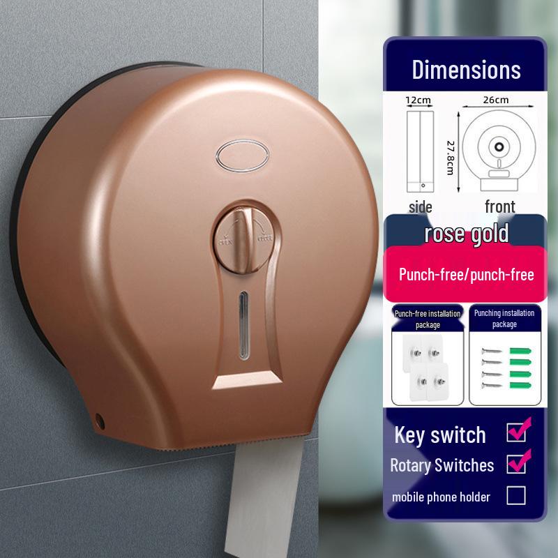Wall-Mounted Waterproof Jumbo Toilet Paper Holder for Hotel Bathrooms
