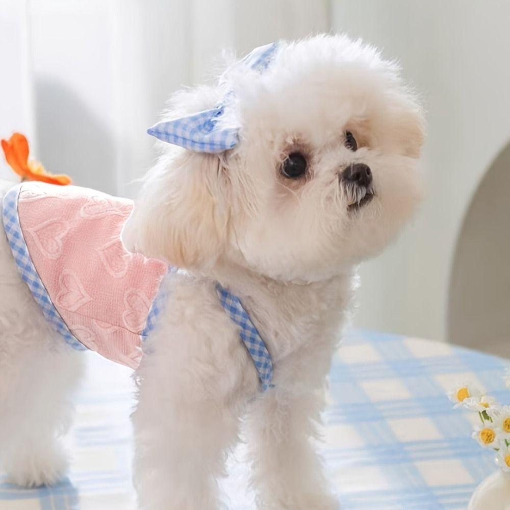 Breathable Summer Puppy Clothes Heart-shaped Print Pet Costume Cute Dog Vest  Summer Season