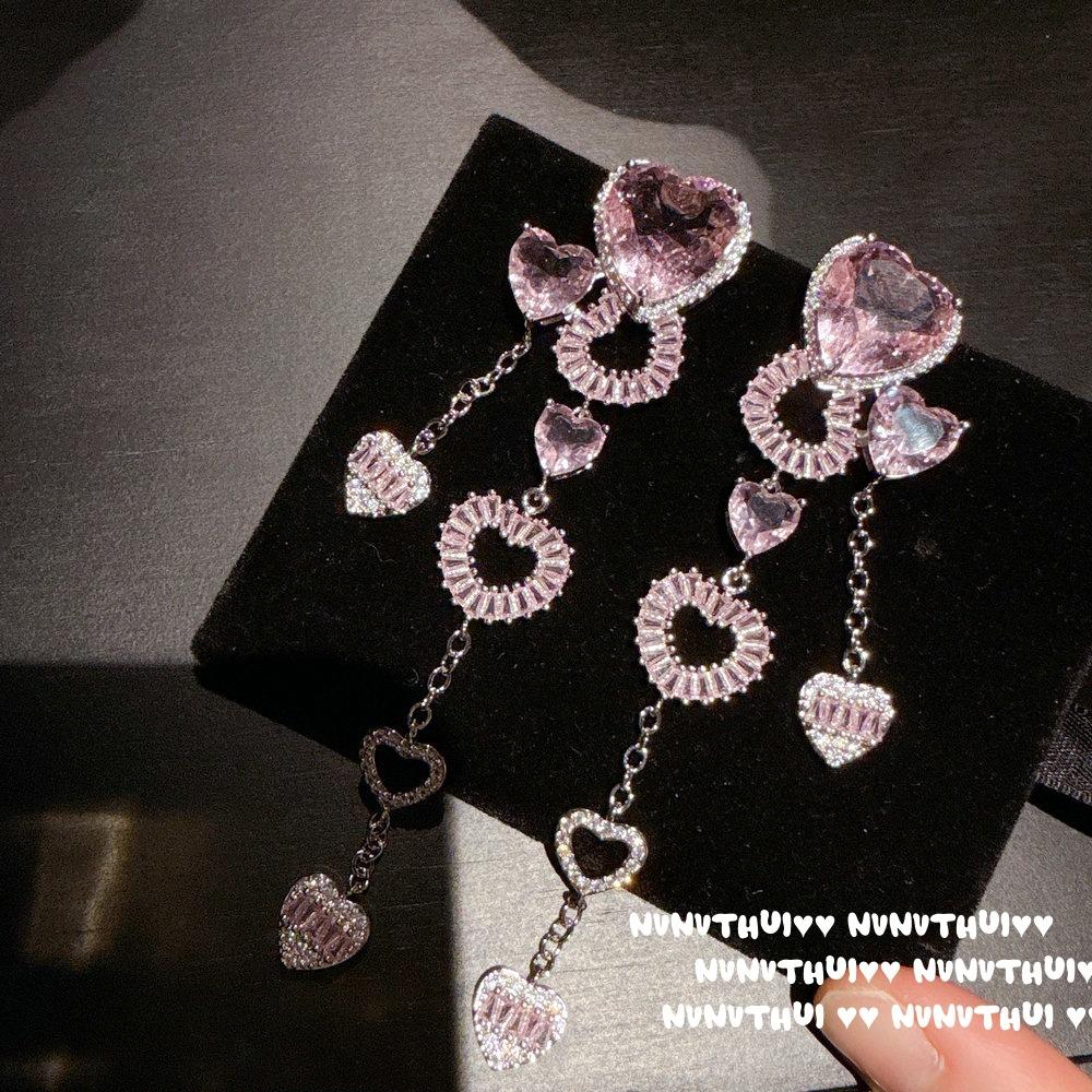 Haute Couture Jewelry High Carbon Love Crown Various Ways To Wear Detachable Ring Morgan Powder Love Bubble Zircon Necklace