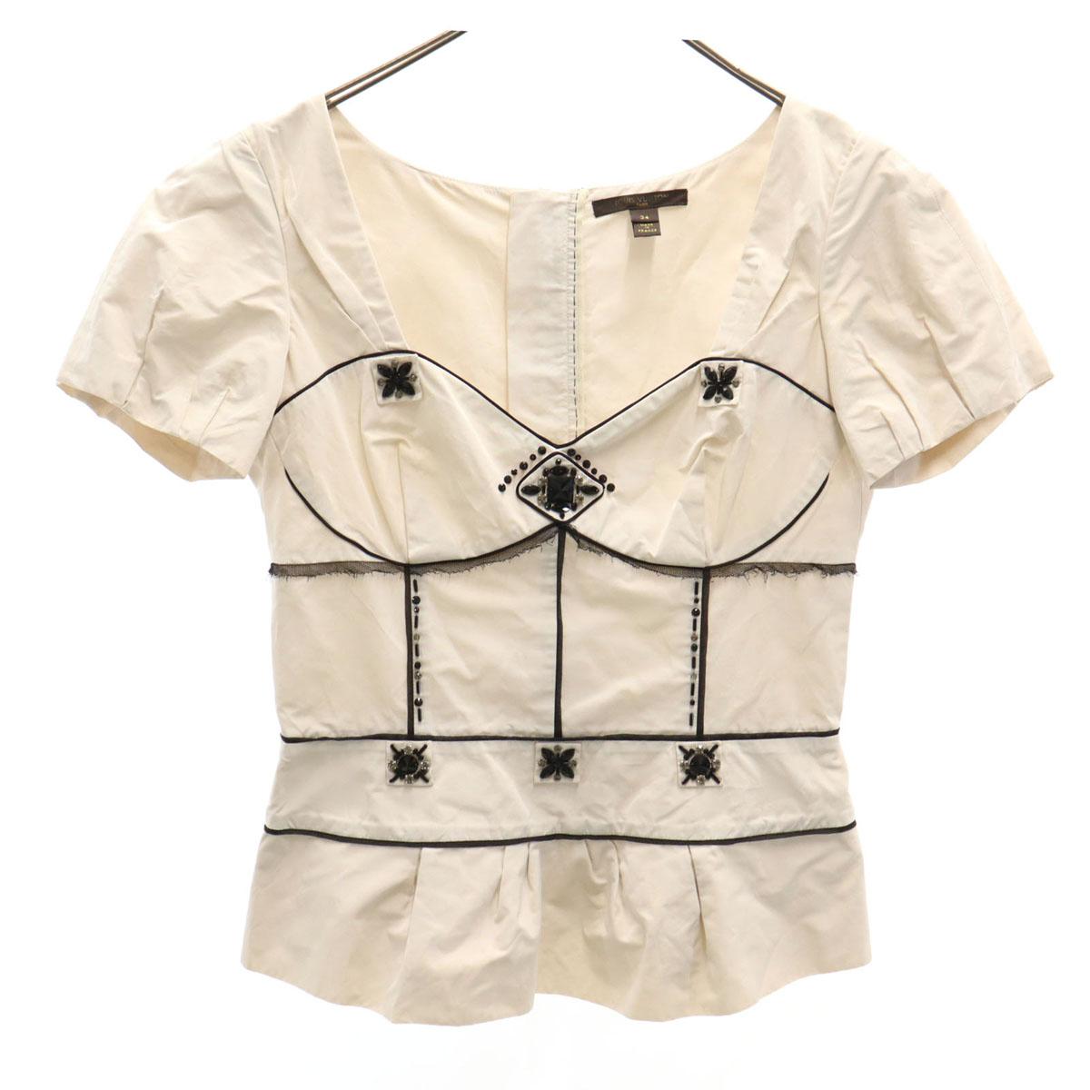 

LOUIS VUITTON Made in France Short sleeve Bustier 34 Ivory Women Used