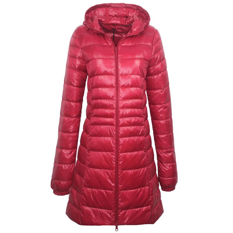 Ultra Light Women Winter Jacket Hooded Parka Overcoat Slim Long Sleeve
