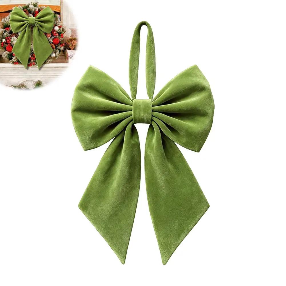 

Christmas Pendant Red/Green Velvet DIY Bows High-end Xmas Ornaments Accessories Christmas Decorate Home TreeHanging W0R5