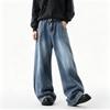 Men's Loose Fit Wide Leg Jeans Retro Hip Hop Streetwear Denim Pants Casual High Street