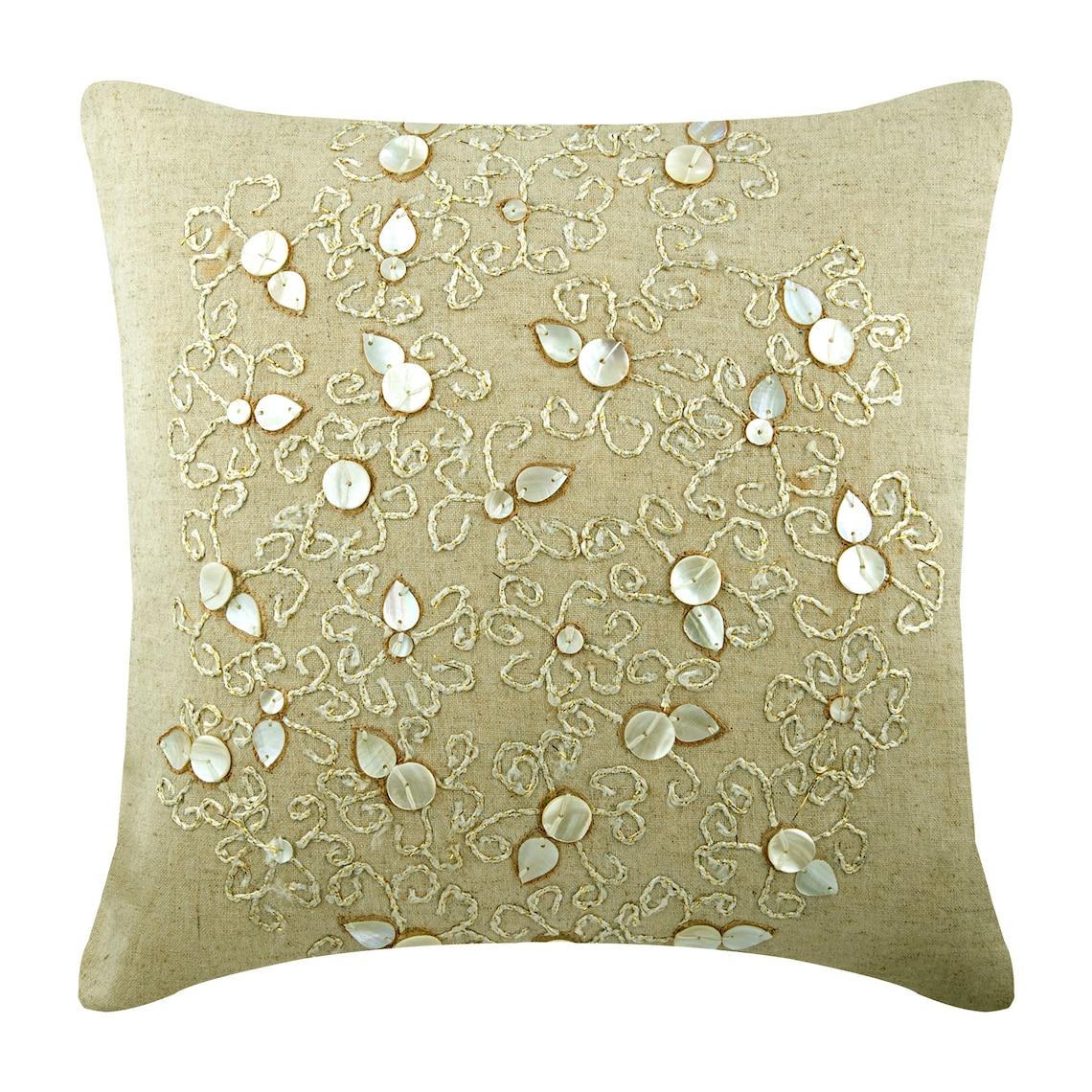 

The HomeCentric Custom Ecru Shams Перламутровая подушка Подушка Подушка Подушка Подушка из хлопка и льна Подушка из хлопка и льна Современные Подложки из подушек с цветочным принтом — Pure Treasures