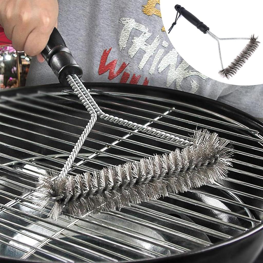 Stainless Steel BBQ Grill Brush – Non-Stick, Heavy-Duty Wire Cleaning Tool for Barbecue Accessories