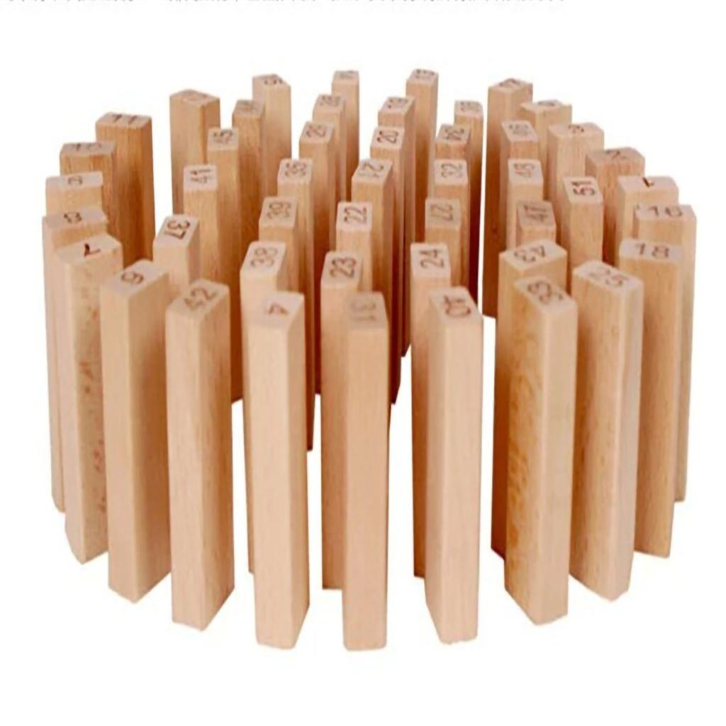 48pcs Wooden Stacking Board Games Stamped Numbers Puzzle Games for Kids Boys Girls Indoor Home