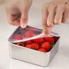 Stainless Steel Sealed Box with Lid for Food Grade Food Raw Pickling Refrigerator for Fruit Bento Box