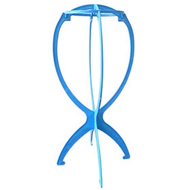 

Складная подставка для парика, пластиковая переносная подставка для шляпы, регулируемая, прочная, для парикмахерской, держатель для модной модели, для домашнего салона, для путешествий синий
