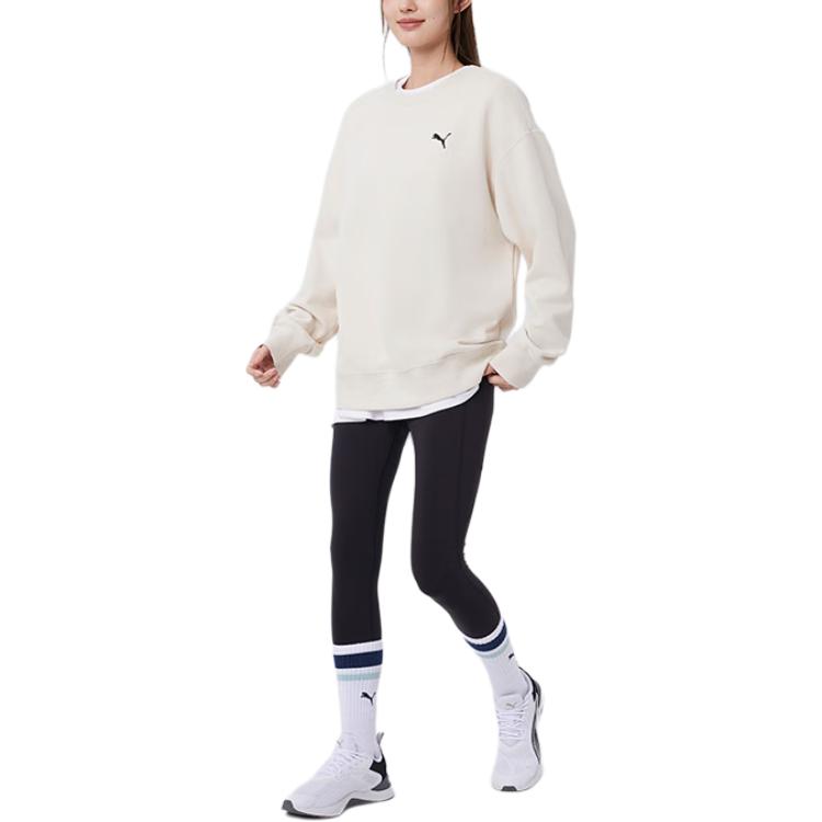 Puma Temel Bisiklet Yaka Uzun Kollu Sweatshirt Unisex Sweatshirt Kar Beyazı 632292-87