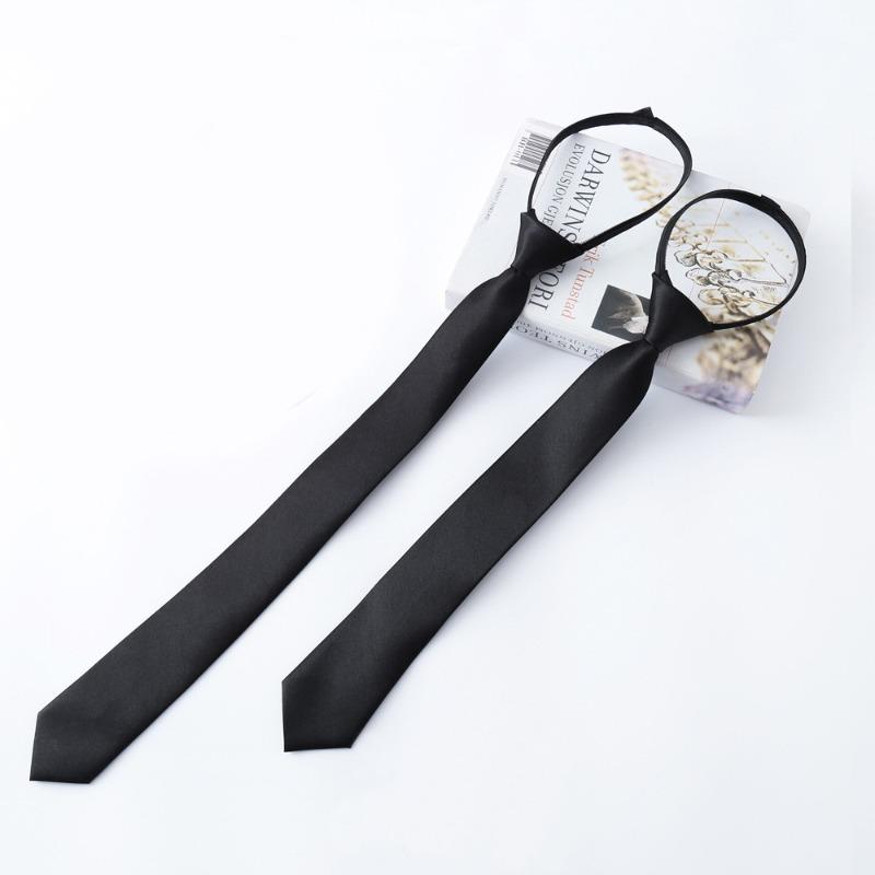 Black Lazy Zipper Tie Men's Business Dress Work Professional Tie Team Performance Studio Shirt Accessories
