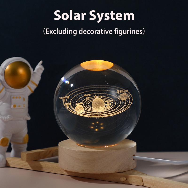 Festival USB LED Night Light,Galaxy Crystal Ball Lampm,planet Moon Lamp,home Decoration Desktop Decorative Light Small Ornaments