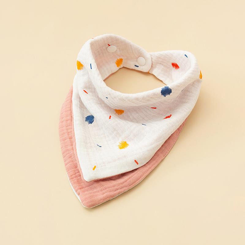 

Нагрудники для новонароджених, суцільний милий нагрудник із застібками та кнопками, м’який бавовняний трикутний шарф, дитяче годування, слинний рушник, бандана, тканина для відрижки рожевий