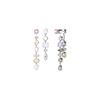Swarovski Gema Inlaid Asymmetrical Decoration Rhodium Plated Earrings Women's Multicolor 5656417