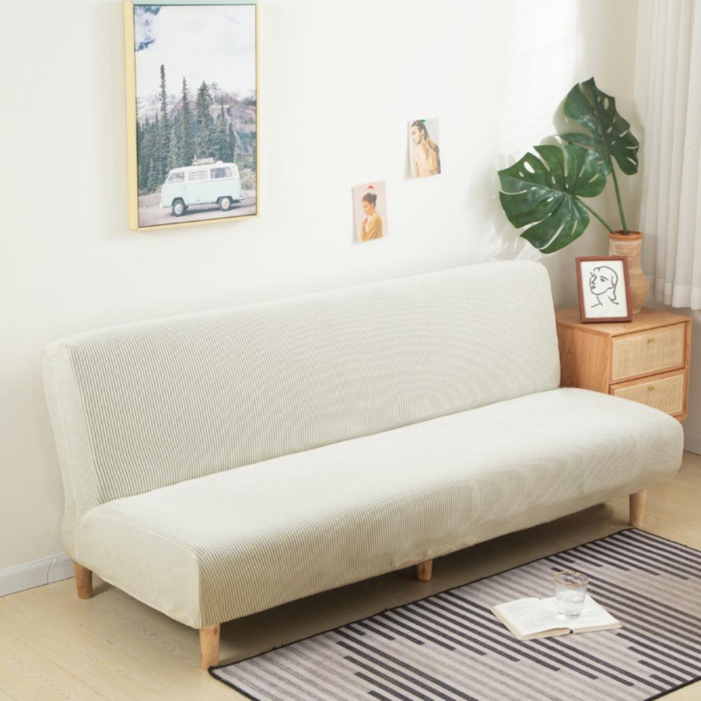 Japanese Style Stretchable Waffle Sofa Cover Solid Color Universal Corn Fleece Couch Slipcover Full Protection