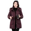 Removable Hat Winter New Women's Medium and Long Cotton Clothes Thickened Loose Warm Middle-aged and Elderly Cotton-padded Clothes Cotton-padded Jacke