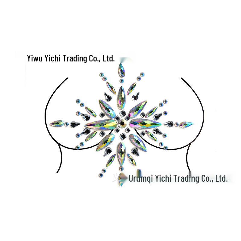 Diamant-Tattoo-Aufkleber für Make-up & Karnevals-Brustdekoration