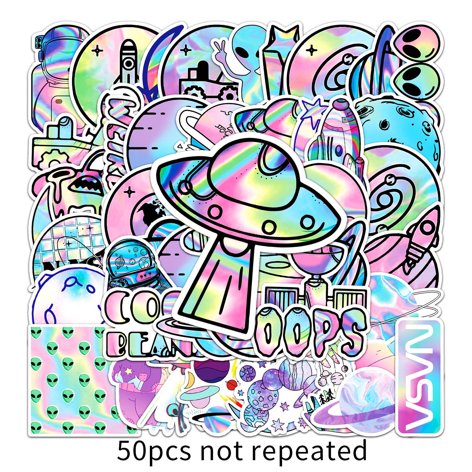 50 Holographic Laser Skull Stickers for Scooters, Luggage, Laptops, Cars, and Motorcycles.