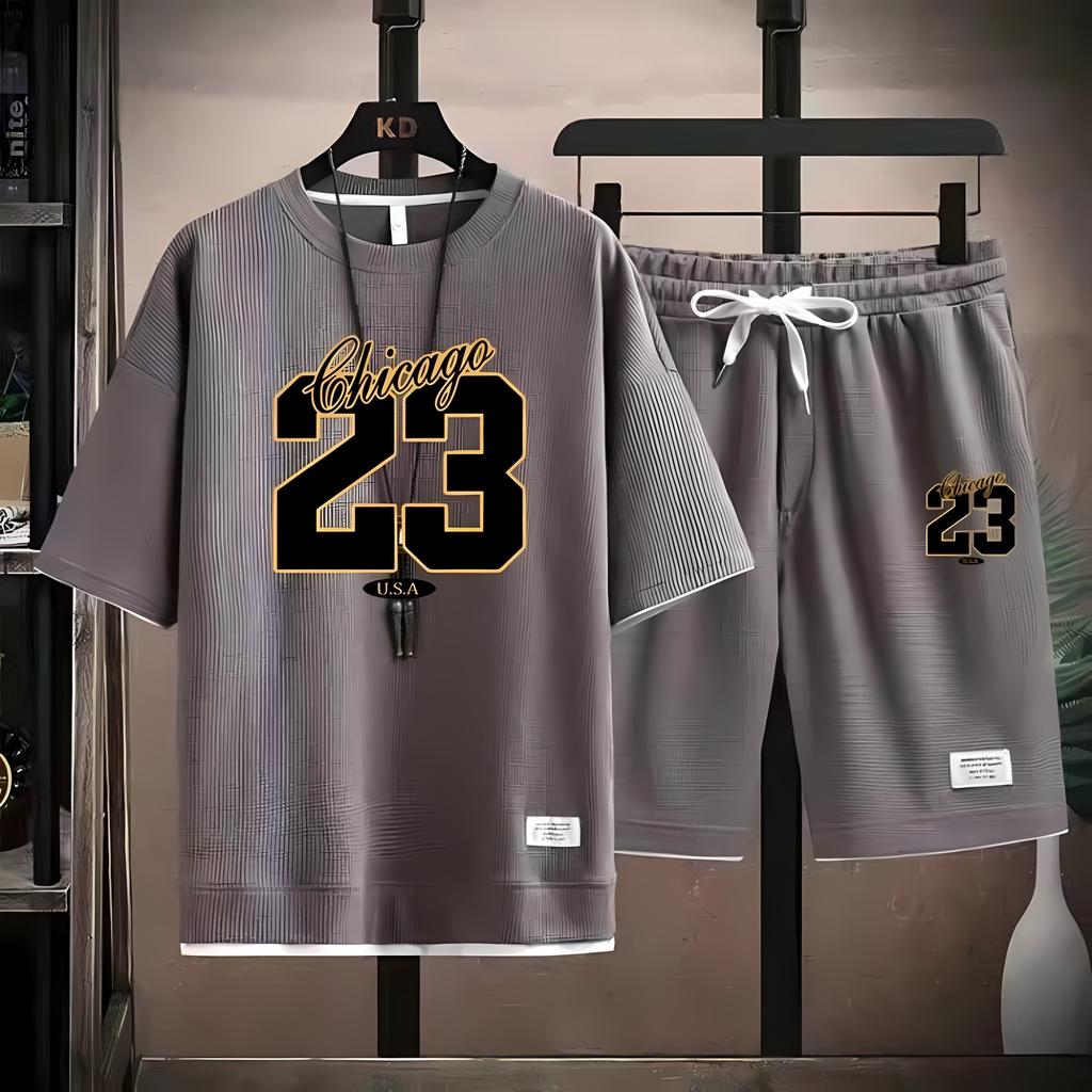 The 2026 Summer Men's Set Features Street Fashion Casual Comfort Softness Breathability and 3D Digital Pattern Printing