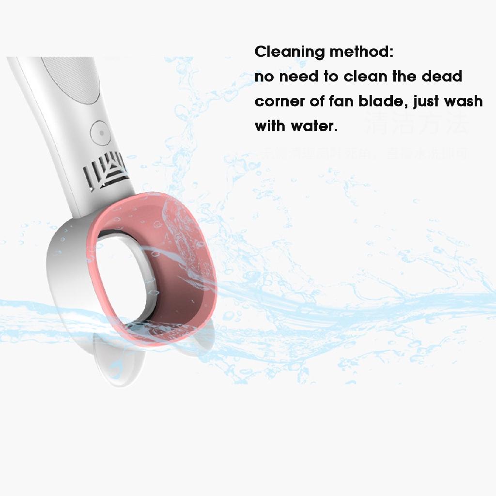 Mini ventilator portabil fără lame de desene animate portabil cu fundație de bază stă pe masă 3 nivel de viteză a ventilatorului reîncărcabil prin USB