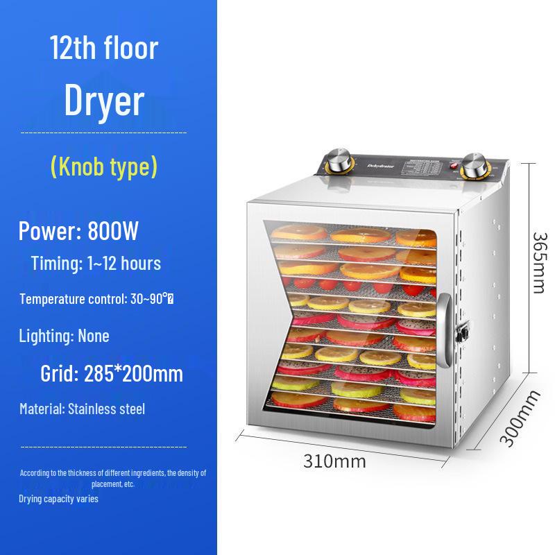 12-Layer Compact Food Dehydrator for Snacks, Jerky, Dried Fruit & Vegetables