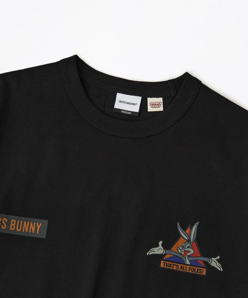 OUTSTANDING [Looney Tunes] Half Sleeve Tee(Bugs Bunny)_Black