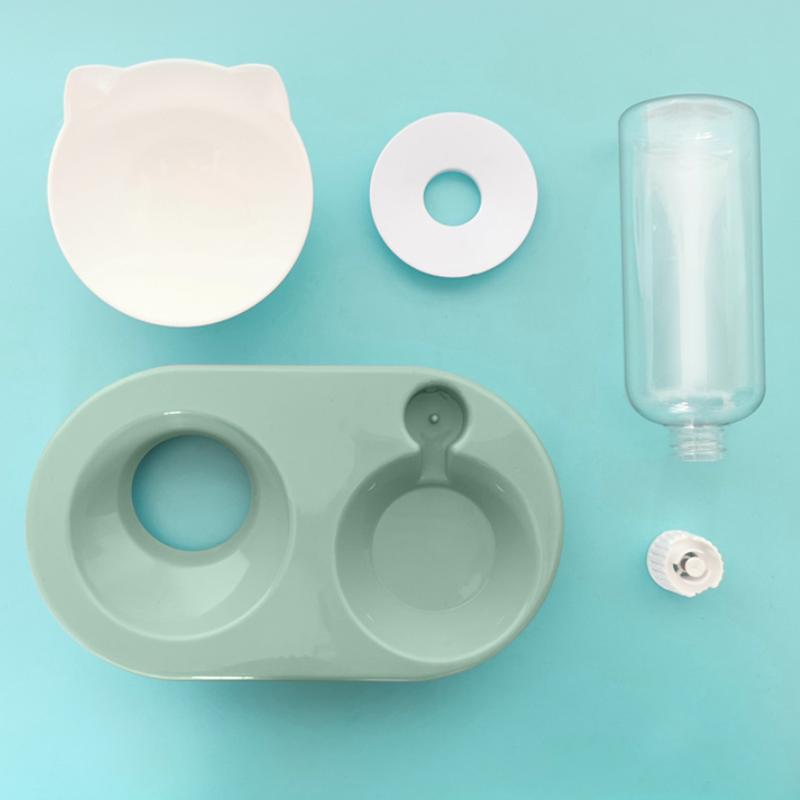 Futternapf für Haustiere mit Ständer, automatischer Wasserspeicherspender, Futternapf für Welpen, 2-in-1, spritzwassergeschützter Wasserbehälter, erhöht