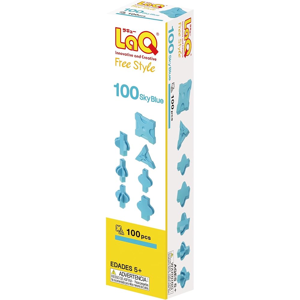 

LaQ Freestyle 100 Sky Blue Building Blocks Set Creative Construction Toy