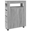 VidaXL Narrow Bathroom Cabinet On Wheels Sonoma Grey, Narrow Bathroom Storage, Narrow Storage for 855273