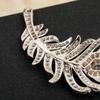 Hot Brand Vintage Full Diamond Women's Necklace Luxury Jewelry for Women Feather Designer Pendant Pure 925 Silverparty  Necklace