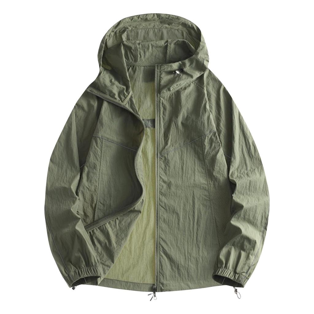 Lightweight Hooded Jacket For Couples Fashion Sunscreen Full Zipper Breathable Comfy Hoodies Coat Outdoor Sport Outwear