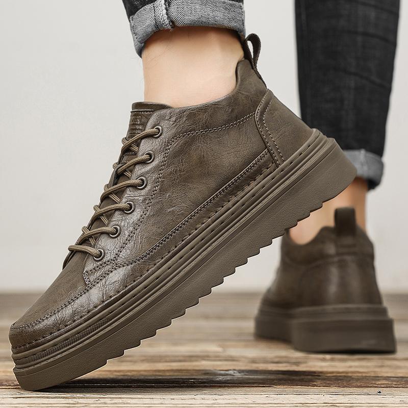 Fashion Men's Round Toe Board Shoes Comfortable Minimalist Design Style Youth Outdoor Fashion Party Daily Office Casual Black Shoes